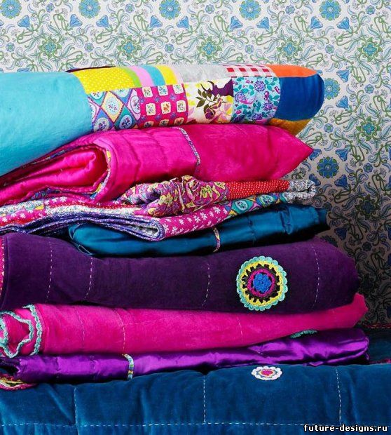 Одеяло цвета моря с зеленым бархатом