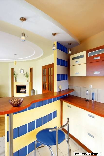 Стильная кухня с баром