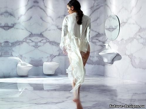 Ванная комната из белого мрамора