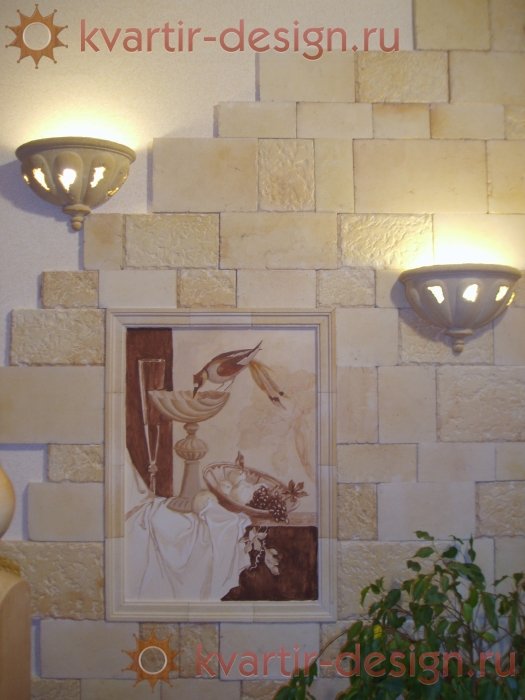 Декоративное панно из камня.