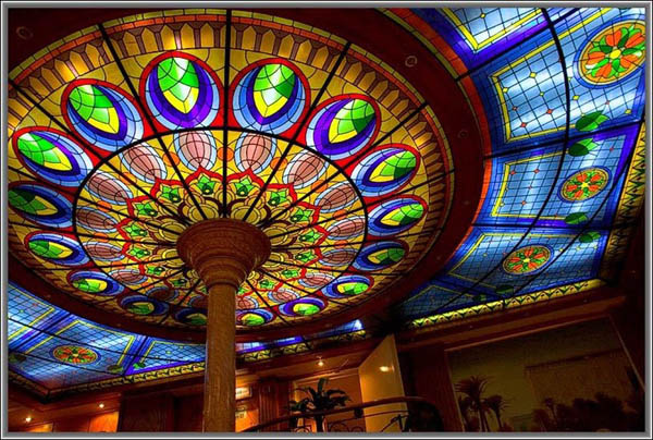 Великолепные витражные потолки от студии витражей, как новый вид декора. 